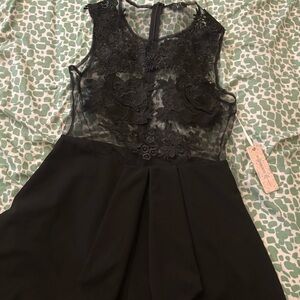 Elegant Black Lace Romper